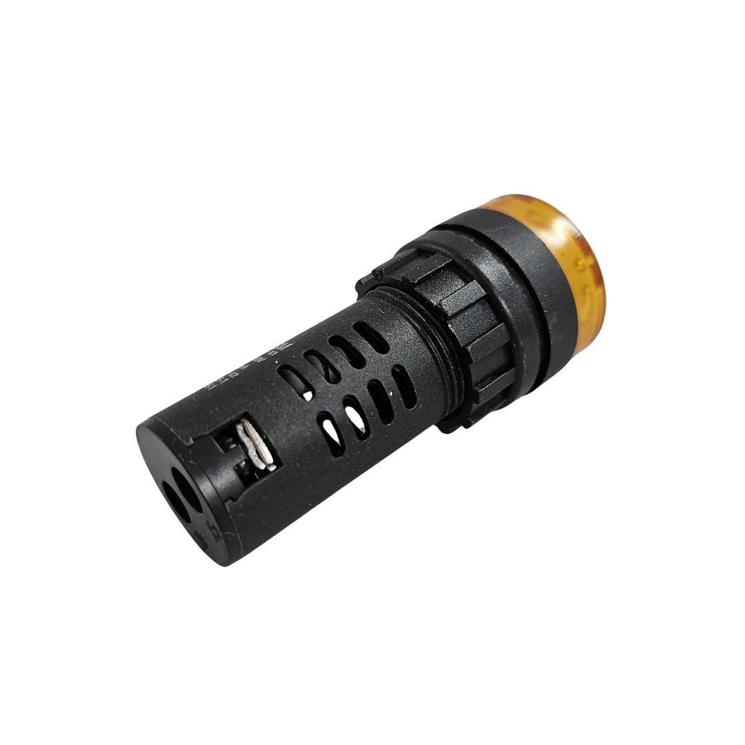 Alarme Sonoro Buzzer Sinaleiro LED Amarelo 22mm 110Vac