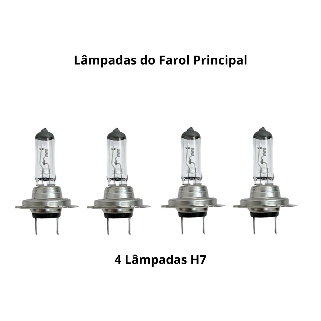 Kit Farol Para Iveco Stralis Tector Após 2006 Fundo Cromado