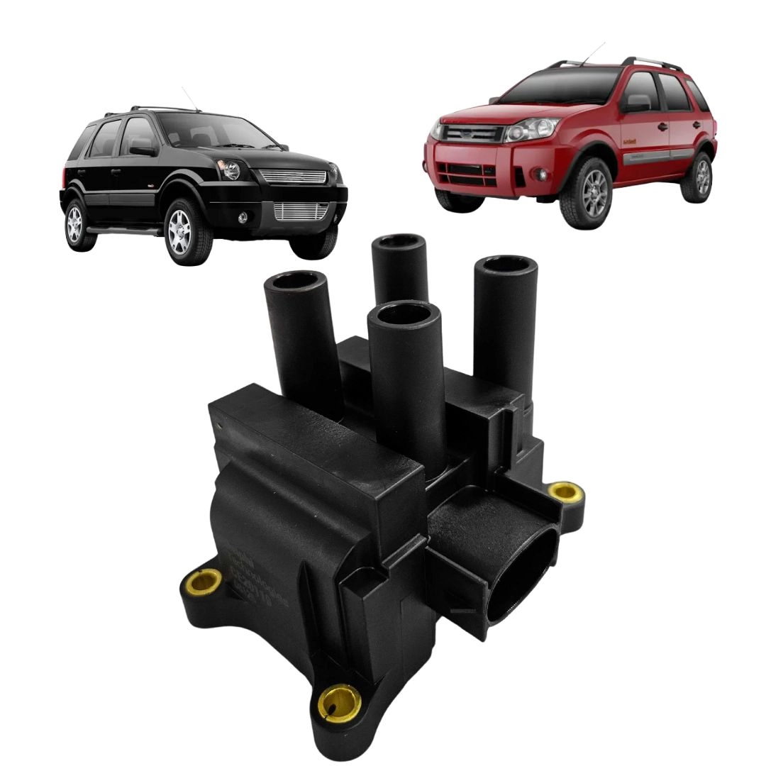 Bobina ignição Para Ford EcoSport 1.0 2003 a 2006 4 Pinos