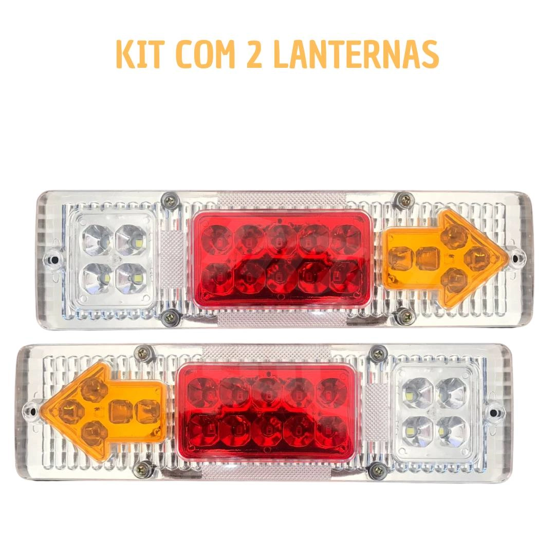 Par Lanterna Traseira Caminhão Carreta Cristal 12V 24V Par Lanterna Traseira Caminhão Carreta Cristal 12V 24V