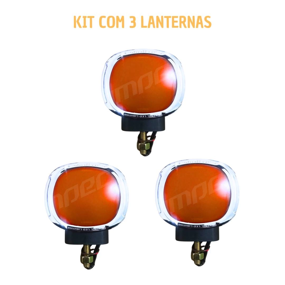 Kit 3 Lanternas Três Marias Foguinho Led Bivolt Amarela Kit 3 Lanternas Três Marias Foguinho Led Bivolt Amarela