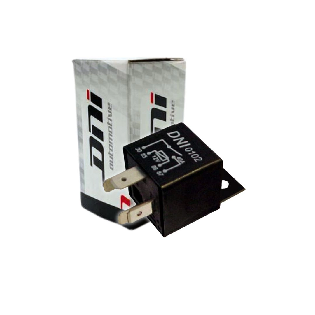 Relé Auxiliar Universal 12V 40A 4 Terminais com Suporte Integrado DNI Original DNI0102 Relé Auxiliar Universal 12V 40A 4 Terminais com Suporte Integrado DNI Original DNI0102
