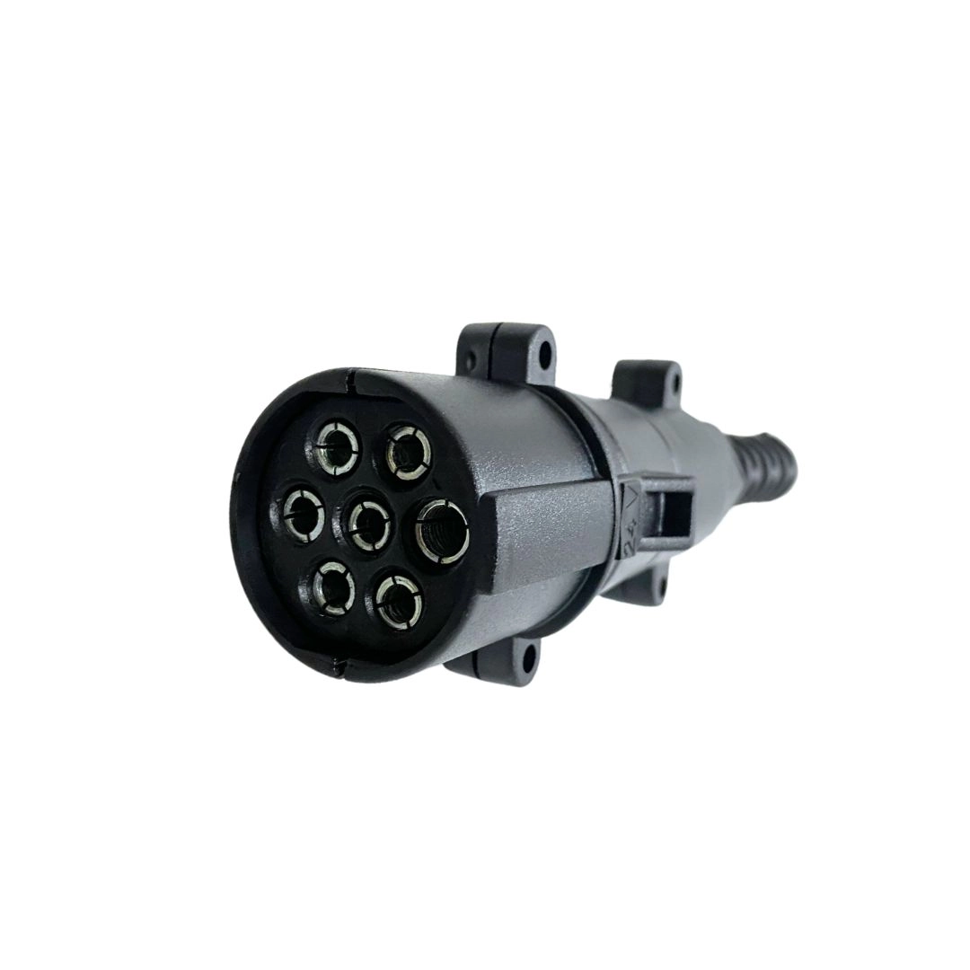 Kit Tomada Eletrica Carretinha Caminhão Conector Macho Femea 7 Polos Nylon