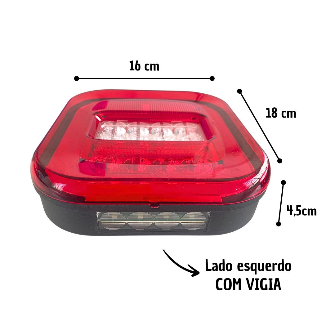 Lanterna Traseira FULL LED Universal Marmitao NIX Esquerda Lanterna Traseira FULL LED Universal Marmitao NIX Esquerda