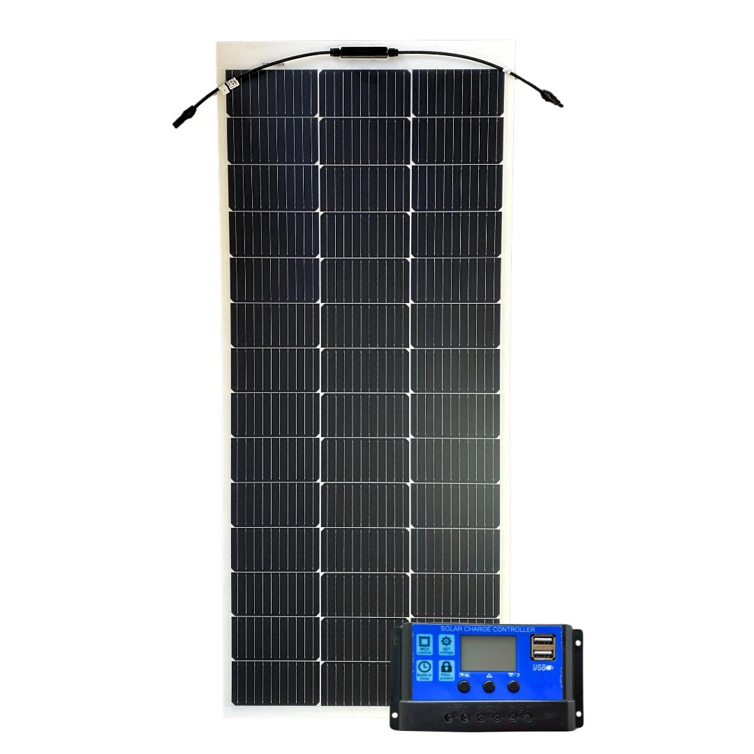 Kit Painel Solar Caminhão MotorHome 150w + Controlador Carga Kit Painel Solar Caminhão MotorHome 150w + Controlador Carga