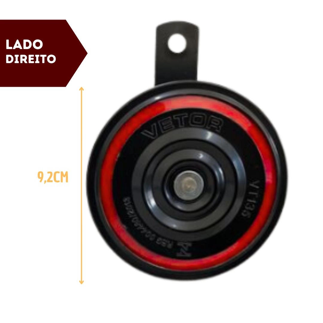 Buzina Paquerinha Eletrônica Universal 92mm 12V Grave Agudo Buzina Paquerinha Eletrônica Universal 92mm 12V Grave Agudo