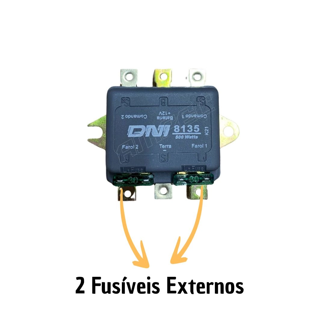 Relé Duplo de Faróis 500W 12V Universal Super Reforçado Relé Duplo de Faróis 500W 12V Universal Super Reforçado