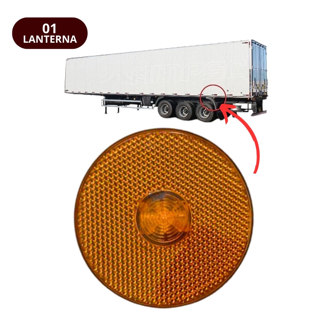 Lanterna Lateral Implemento G 85mm Sem Suporte LED Amarela Para Carreta Caminhão Trailer Reboque Lanterna Lateral Implemento G 85mm Sem Suporte LED Amarela Para Carreta Caminhão Trailer Reboque