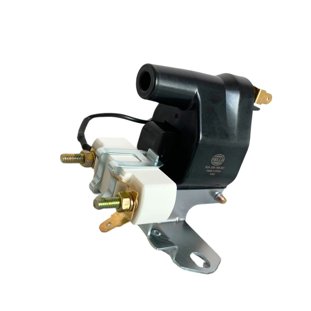 Bobina Ignição 2 Pino C/ Resistor Limitador Para Fusca Kombi Chevette Opala Monza Premio Uno Escort