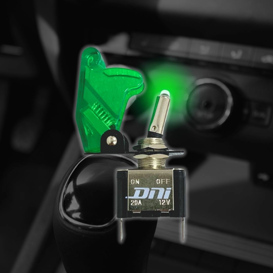 Chave Botão Liga Desliga 2 Posições 12v LED Verde Tipo Caça