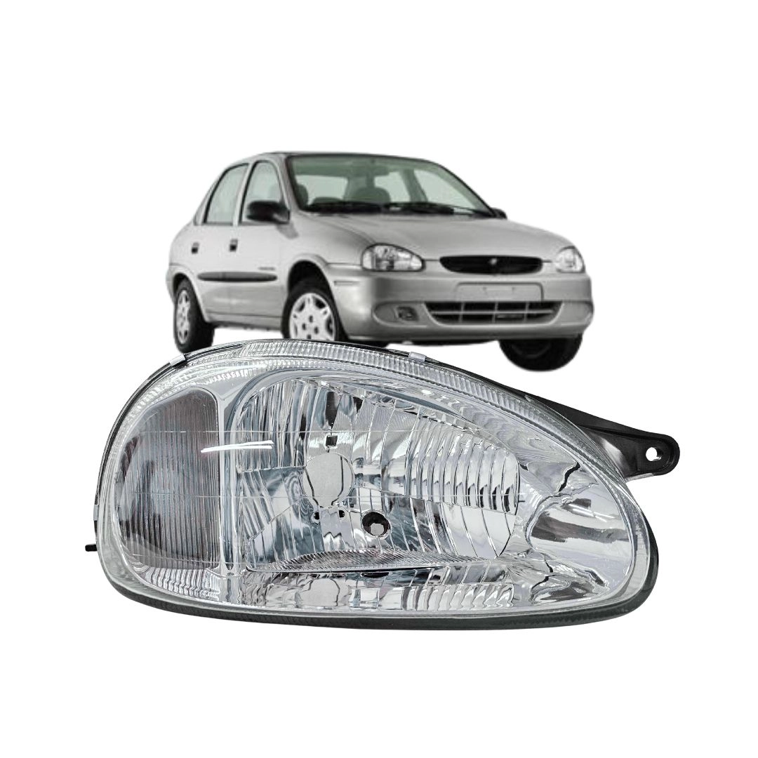 Farol Principal GM Corsa Classic 2002 a 2010 Vidro Direito Farol Principal GM Corsa Classic 2002 a 2010 Vidro Direito