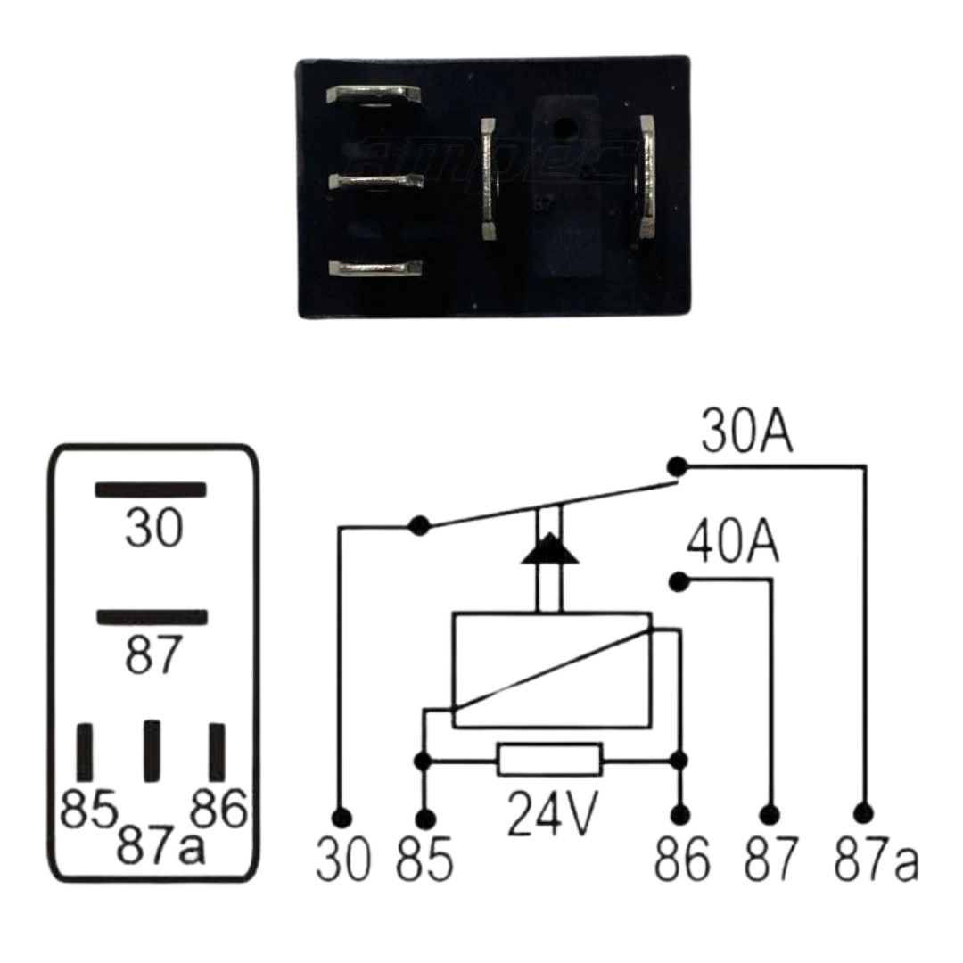 Mini Rele Auxiliar Reversor ParaScania Ford Iveco 24v
