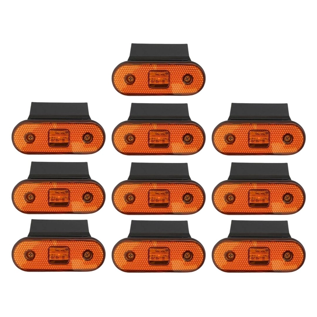 Kit 10 Lanterna Lateral LED Carreta Facchini Suporte Amarela Kit 10 Lanterna Lateral LED Carreta Facchini Suporte Amarela