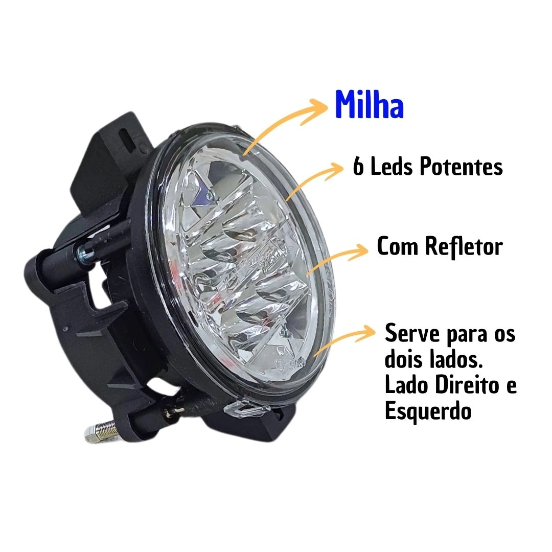 Farol Auxiliar De Milha Neblina LED 112mm Com Suporte Para Volkswagen Constellation 24V IAM 83428418 Farol Auxiliar De Milha Neblina LED 112mm Com Suporte Para Volkswagen Constellation 24V IAM 83428418
