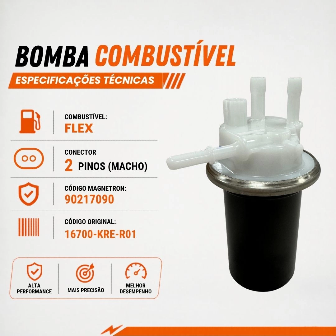 Bomba Combustível Flex Para Honda NXR Bros 150 Ks Es Esd 2011 a 2014 Magnetron 90217090