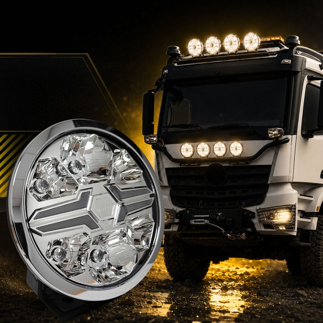 Farol 9 Polegadas LED 22cm Original Hella Blade Drl Branco/Âmbar 18W 12/24V Bivolt