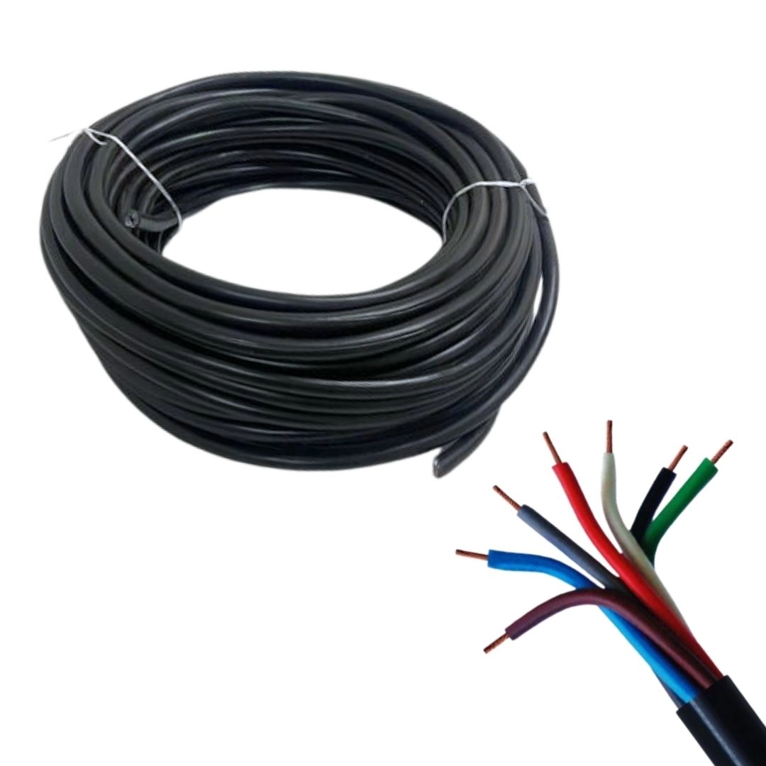 Fio Cabo PP Flexivel 7 Vias Liga de Cobre Rolo Com 25 Metros Cabo PP 7 Fios Cabo PP Instalação Automotiva Fio Cabo PP Flexivel 7 Vias Liga de Cobre Rolo Com 25 Metros Cabo PP 7 Fios Cabo PP Instalação Automotiva