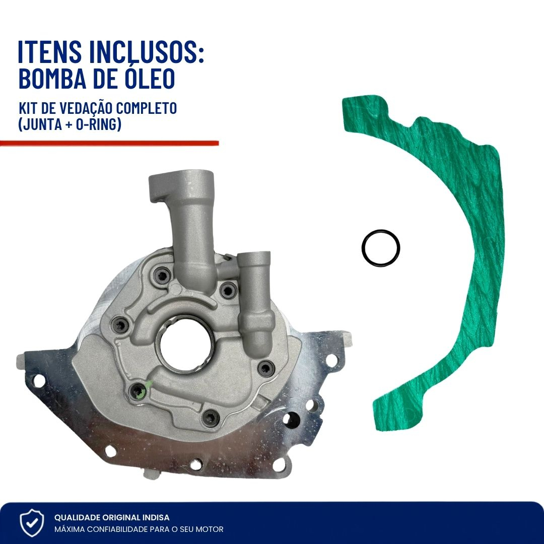 Bomba de Óleo Ford Fiesta Ka EcoSport Focus Courier Escort 1.0 1.6 8V Zetec Rocam Flex Supercharger Com Junta e Anel