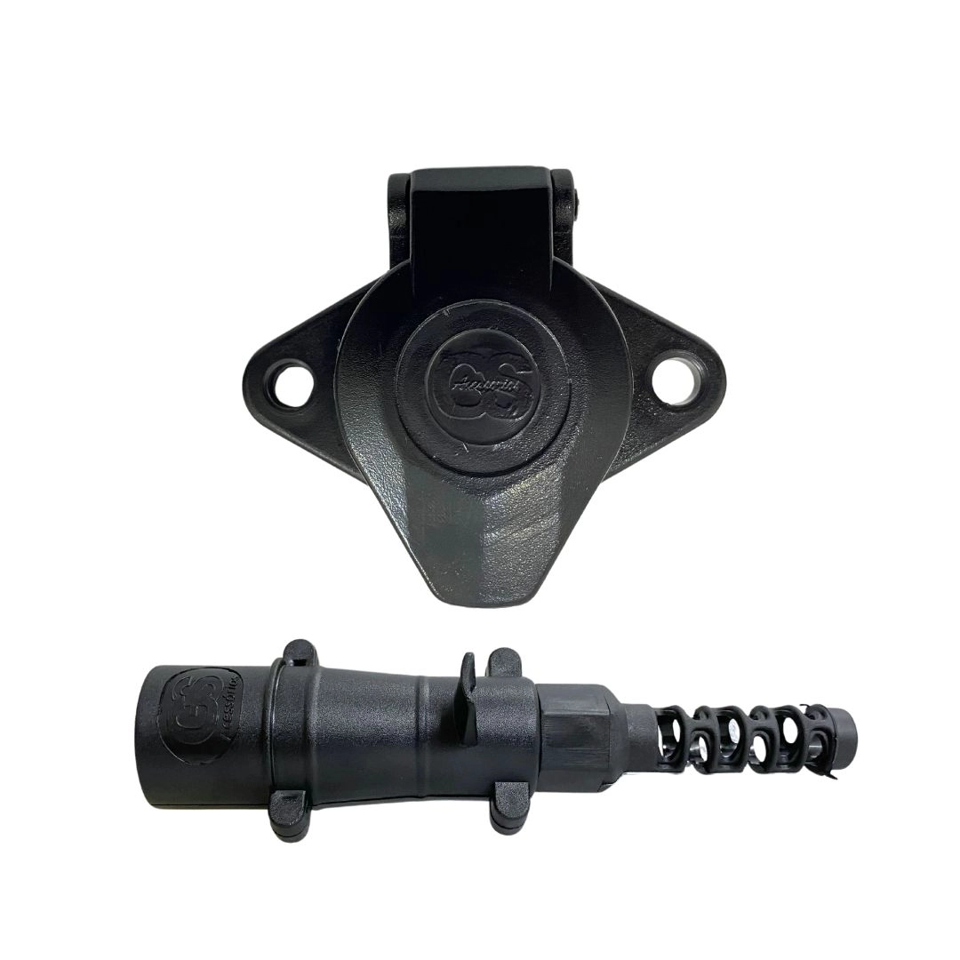 Kit Tomada Eletrica Carretinha Caminhão Conector Macho Femea 7 Polos Nylon