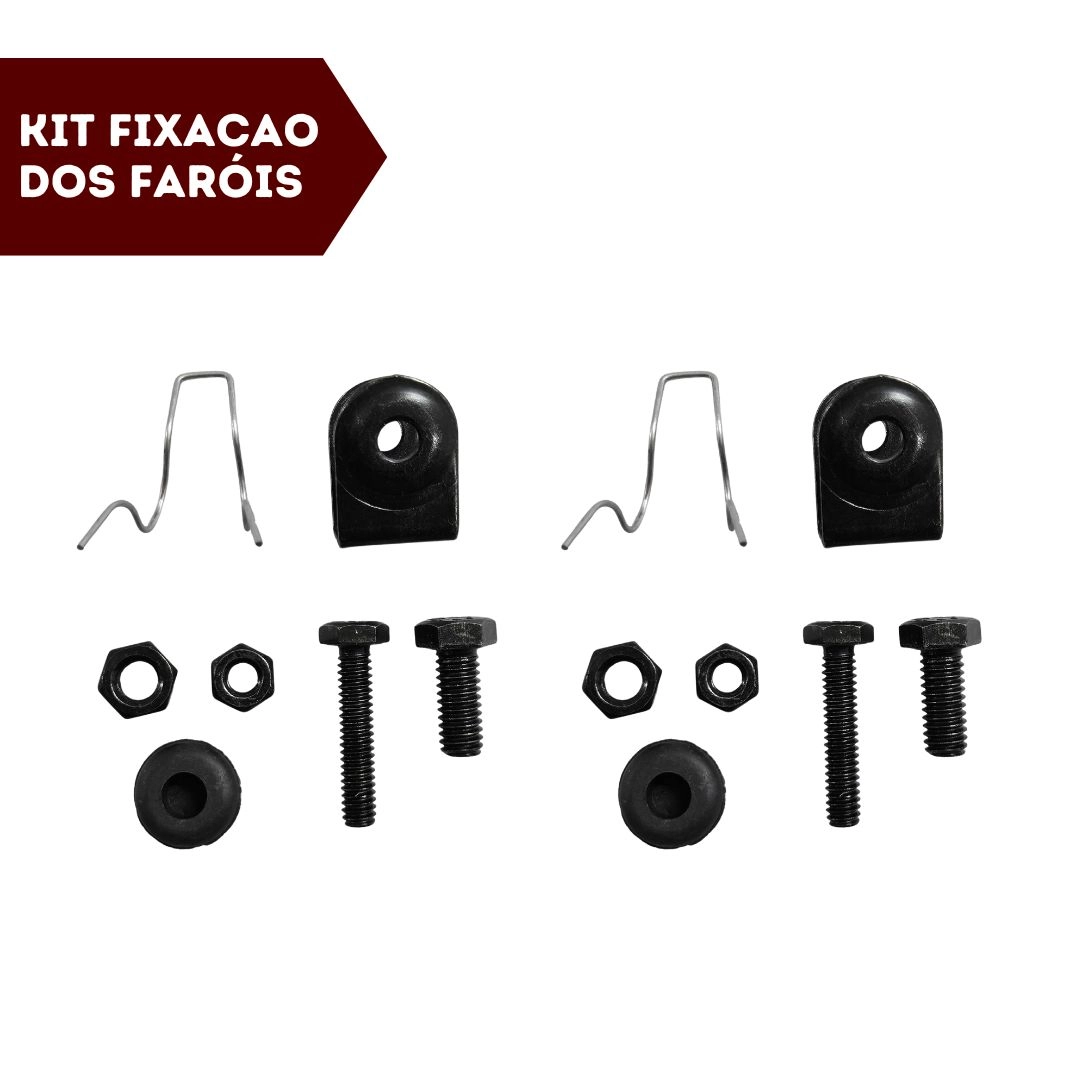 Par Farol Auxiliar Universal Redondo 142mm Lente Vidro H3