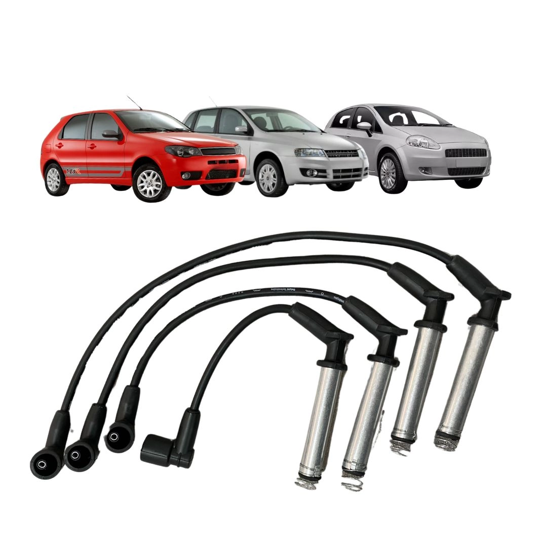 Jogo 4 Cabos Ignição Para Fiat Palio Punto Stilo 1.8 7083829