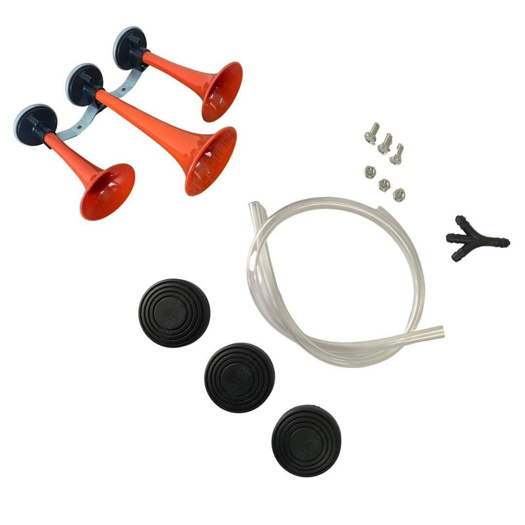 Buzina Pneumática 3 Cornetas Ar Comprimido Verdureiro Buzina Pneumática 3 Cornetas Ar Comprimido Verdureiro