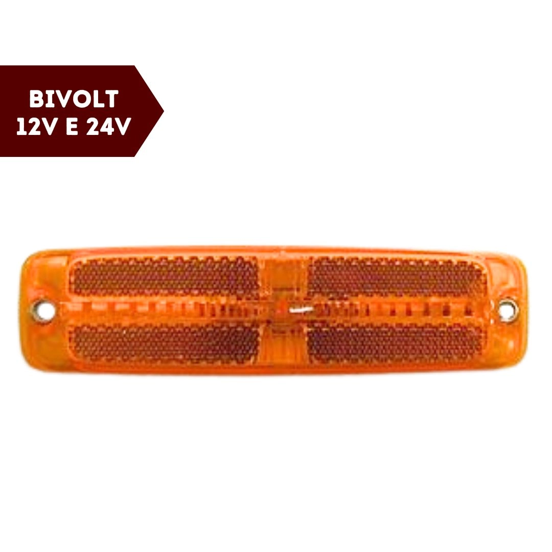 Lanterna Posição Lateral Retrorrefletor LED Bivolt Amarela Lanterna Posição Lateral Retrorrefletor LED Bivolt Amarela