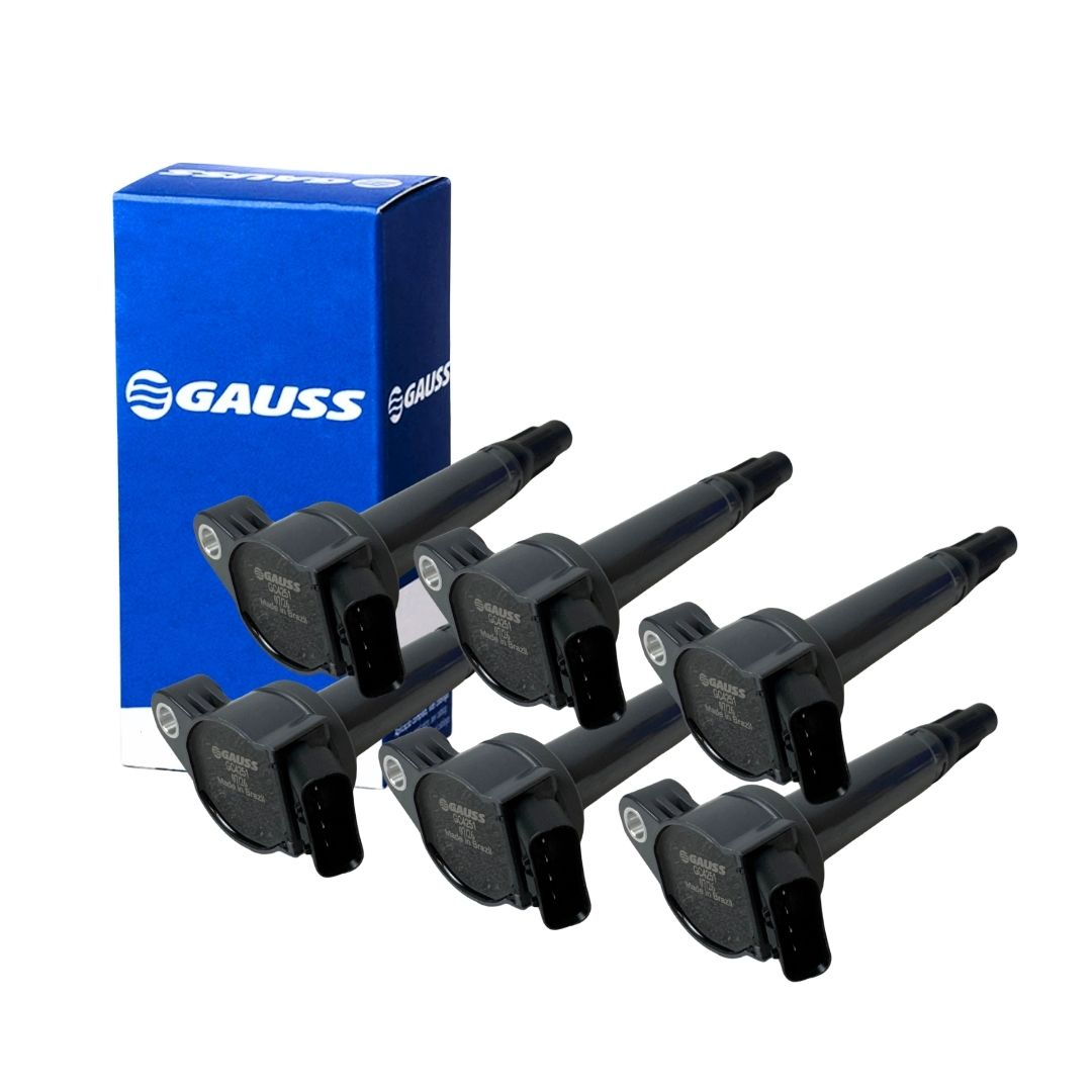 Kit 6 Bobinas de Ignição Tipo Caneta 12V 4 Pinos Para Toyota Camry V6 3.5 Lexus ES350 RX350 V6 3.5 e Rav4 Gauss
