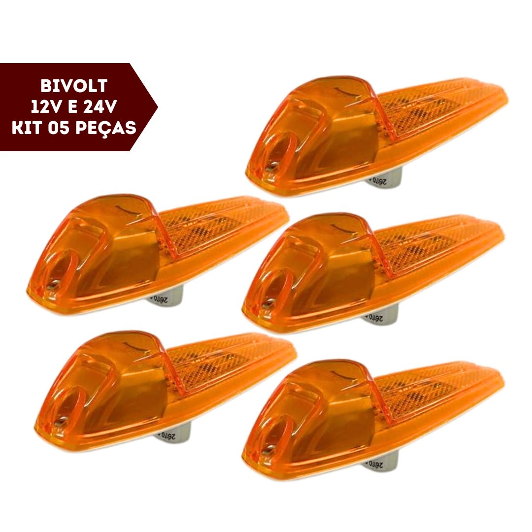 Kit 5 Lanternas Lateral Posição Direcional LED Bivolt 12/24v Kit 5 Lanternas Lateral Posição Direcional LED Bivolt 12/24v