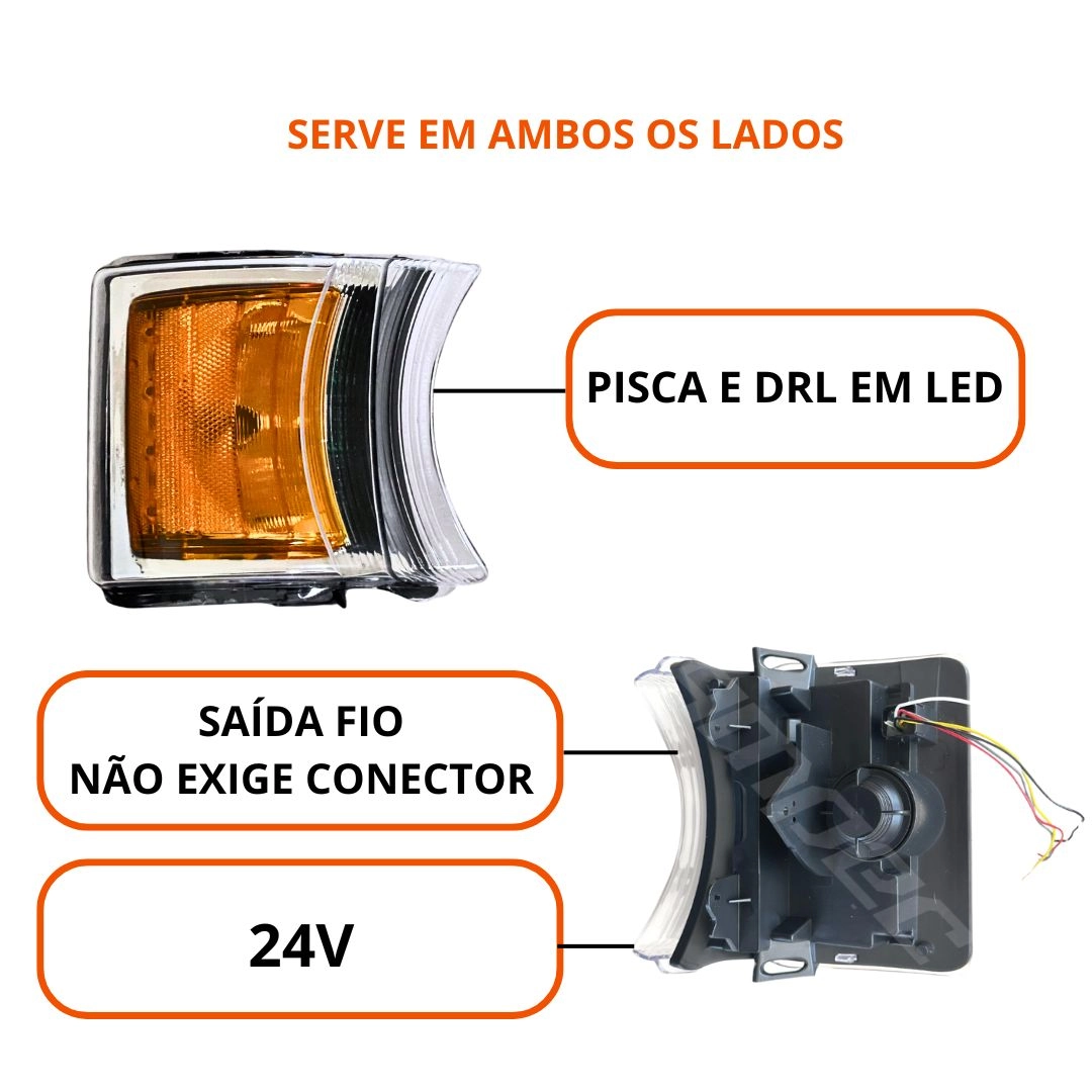 Lanterna Pisca Seta Para Scania Série 5 Série 6 P G R Full LED Dianteira
