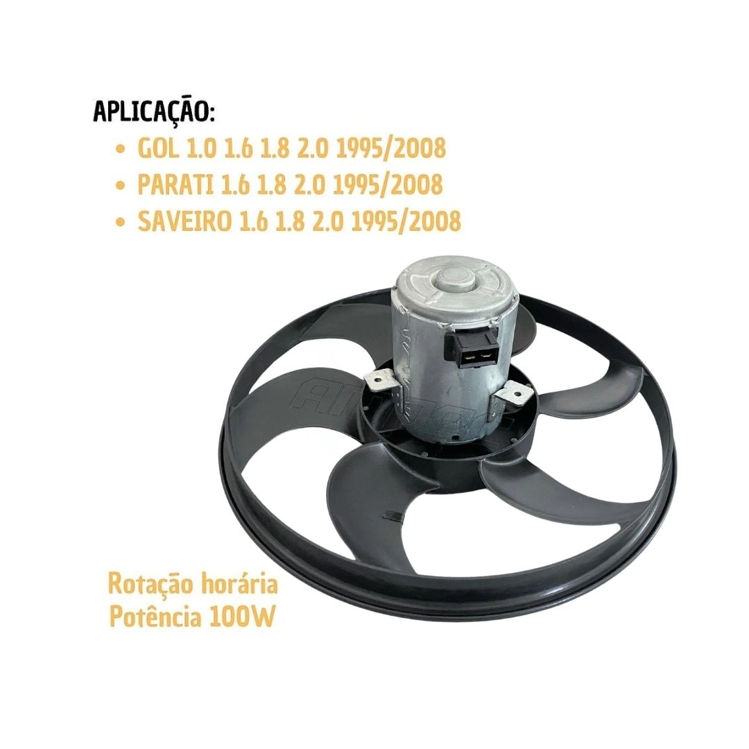 Ventoinha Radiador VW Gol Parati Saveiro Com Ar 1.6 1.8 2.0
