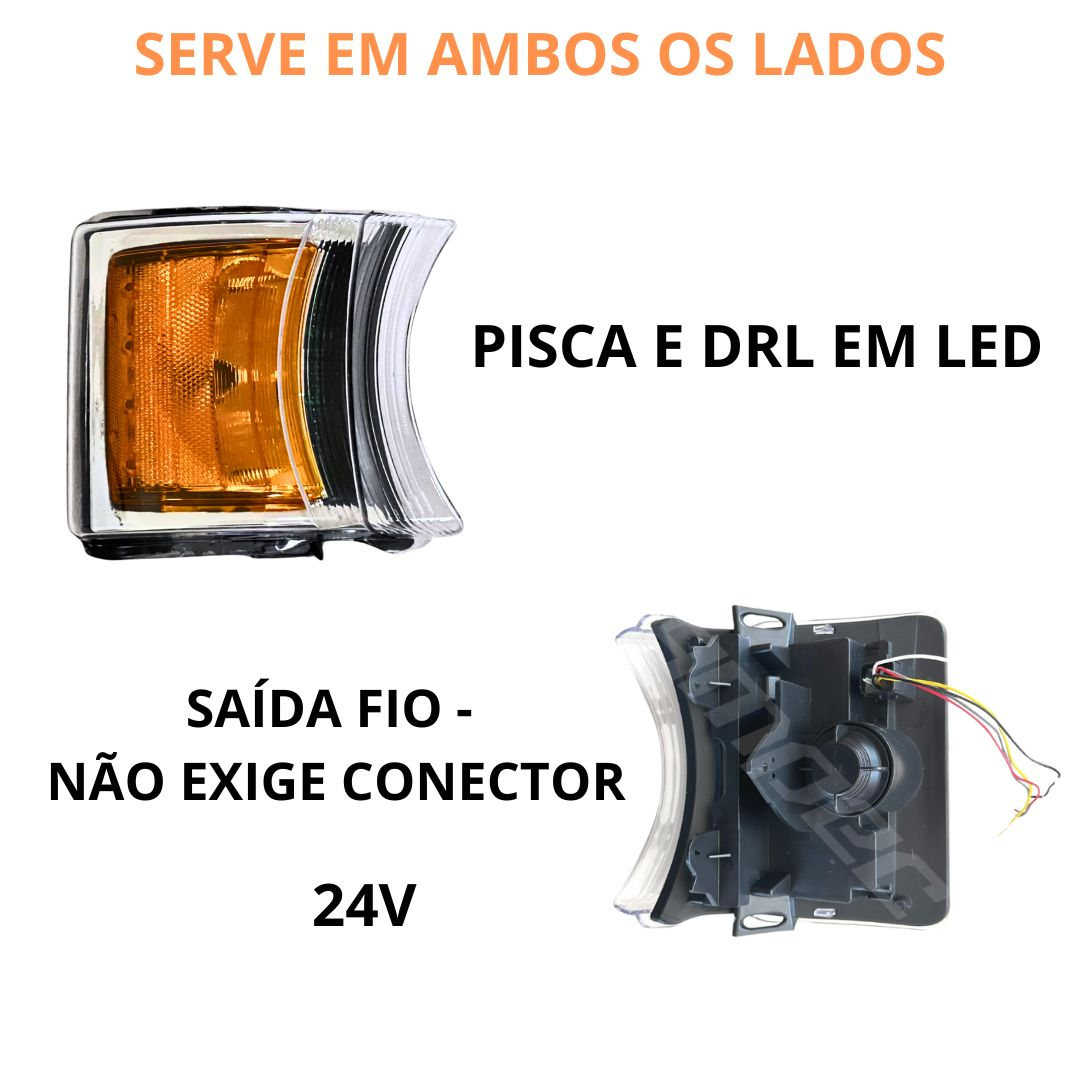 Kit Farol Principal Dianteiro Máscara Negra Pisca Led Com Lâmpadas e Conector Para Scania Série 5 PGR Kit Farol Principal Dianteiro Máscara Negra Pisca Led Com Lâmpadas e Conector Para Scania Série 5 PGR