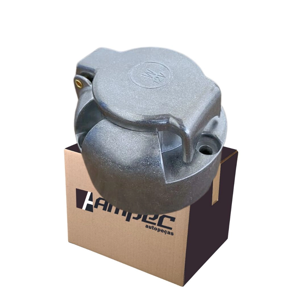 Tomada Plug Engate Carretinha Fêmea 6 Polos Metal Alumínio