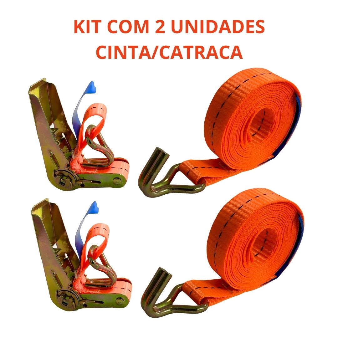 Kit 2 Cinta Catraca Amarração 800kg Carretinha Moto JetSki Caminhões Caminhonetes Barcos Moto Bike Kit 2 Cinta Catraca Amarração 800kg Carretinha Moto JetSki Caminhões Caminhonetes Barcos Moto Bike