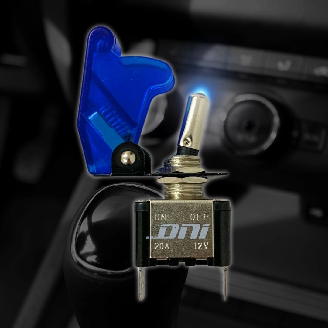 Kit 4 Chave Botão Liga Desliga 2 Posições 12v Capa Azul LED