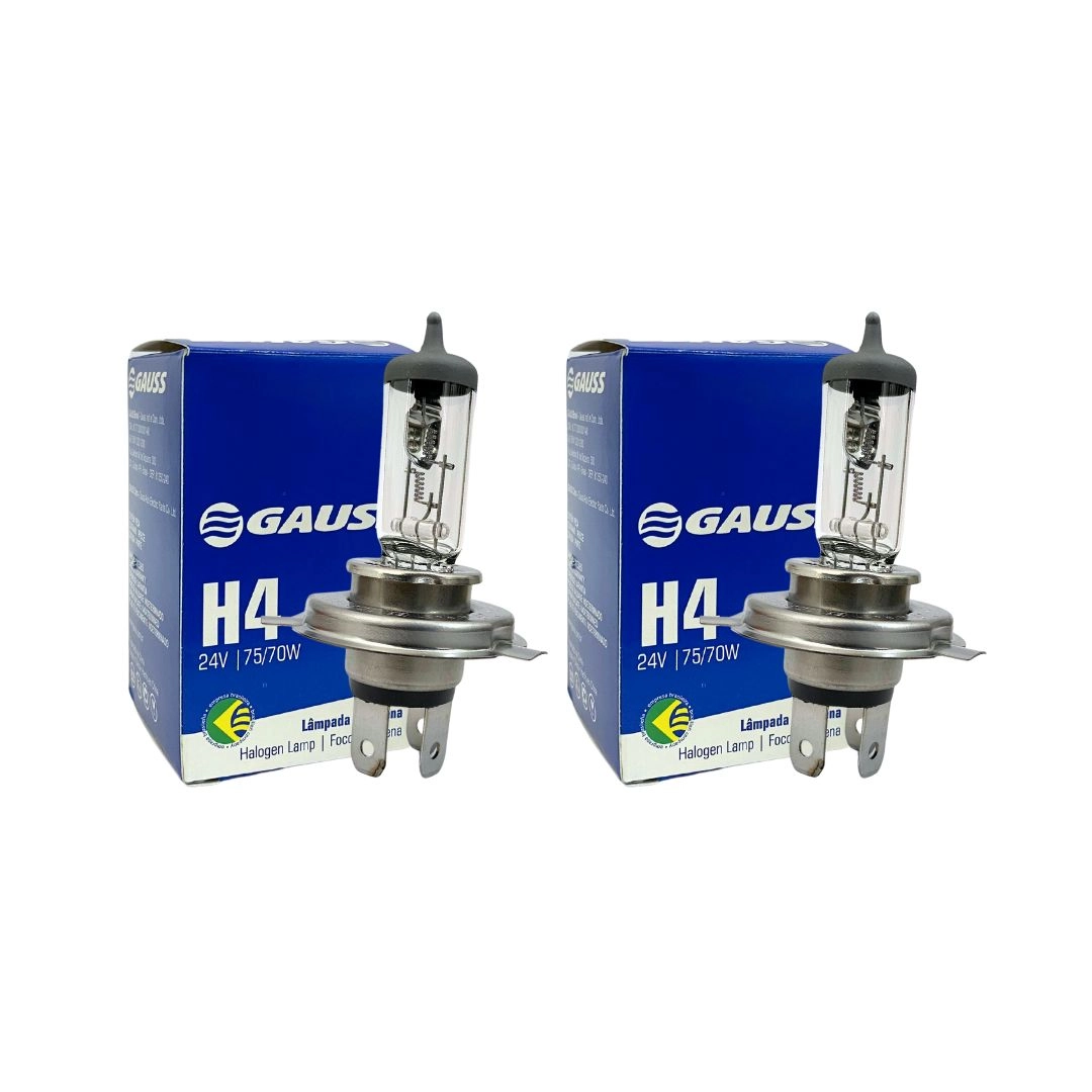 Par Lampadas H4 75/70W 24V Halogena Gauss GL46H4 Inmetro