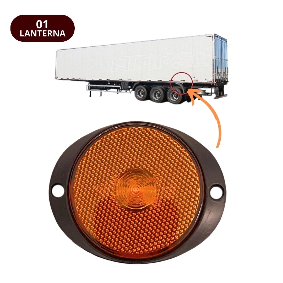 Lanterna Lateral Led Carreta Suporte Frontal Amarela Lanterna Lateral Led Carreta Suporte Frontal Amarela