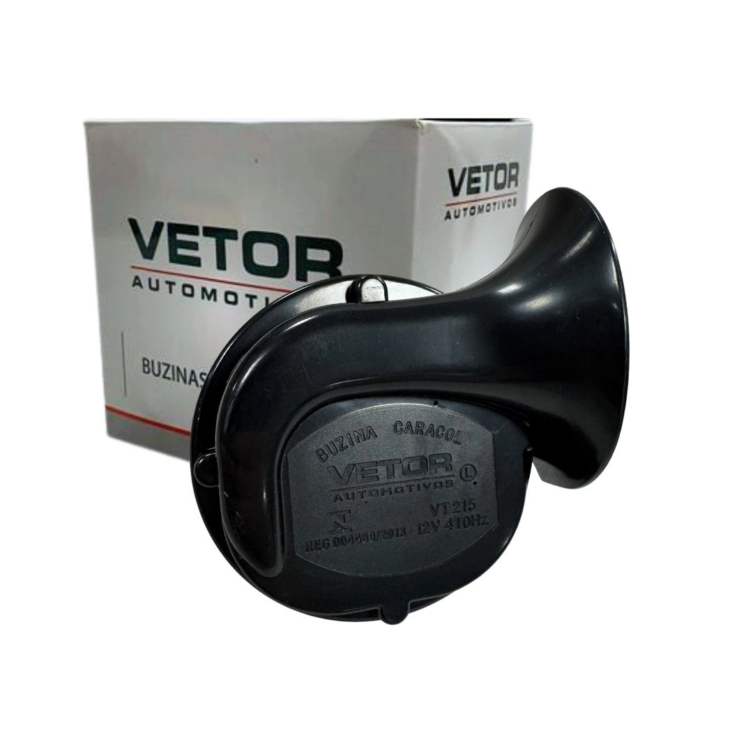 Par Buzina Caracol Para Carro Universal Grave/Agudo 12v Universal Original Vetor VT215