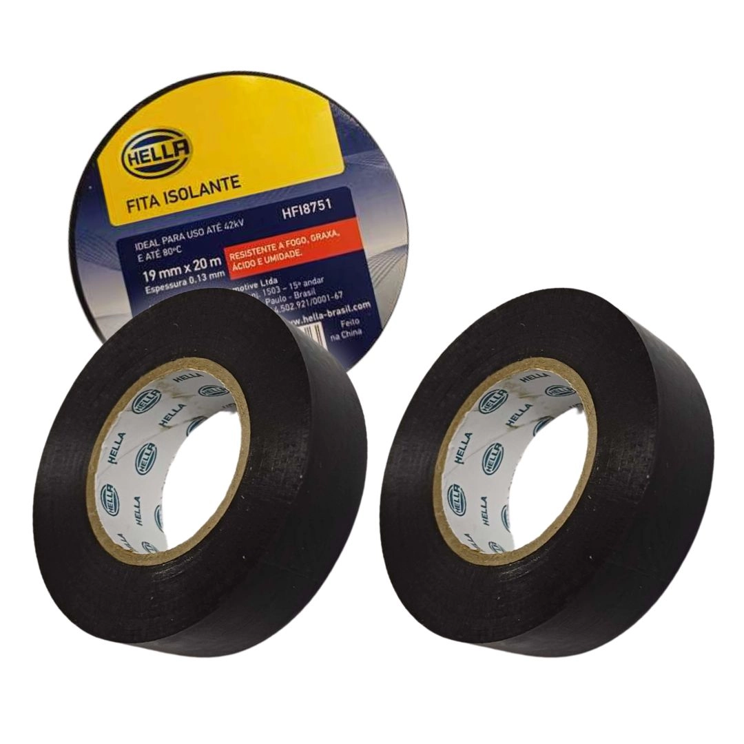 Par Fita Isolante 19mm 20m Resistente Fogo Umidade Hella