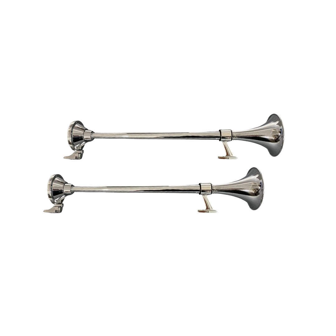 Kit Par Buzina Maritima 74cm Completo 24V Válvula + Conexões