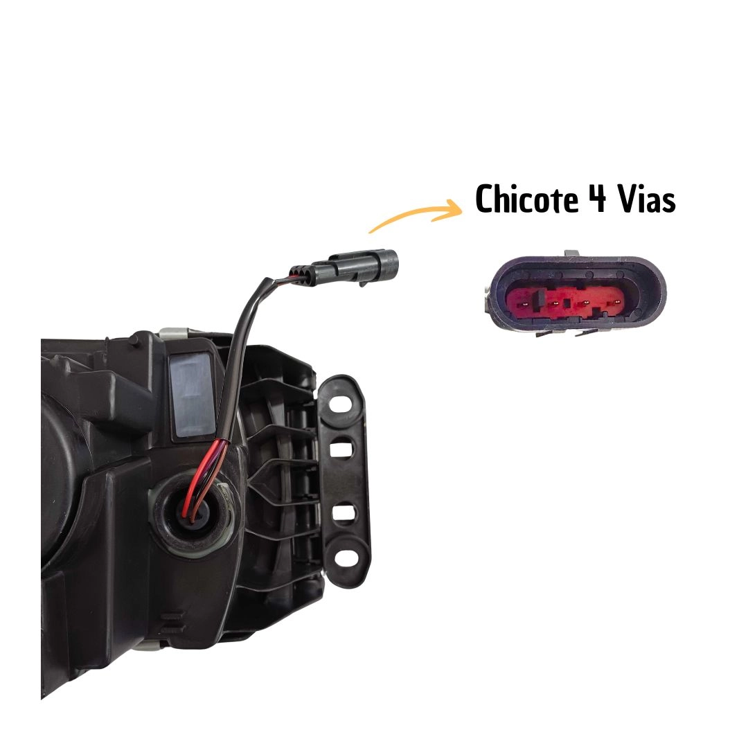 Farol Para Iveco Stralis Hi-way Cromado Led Com Chicote LE