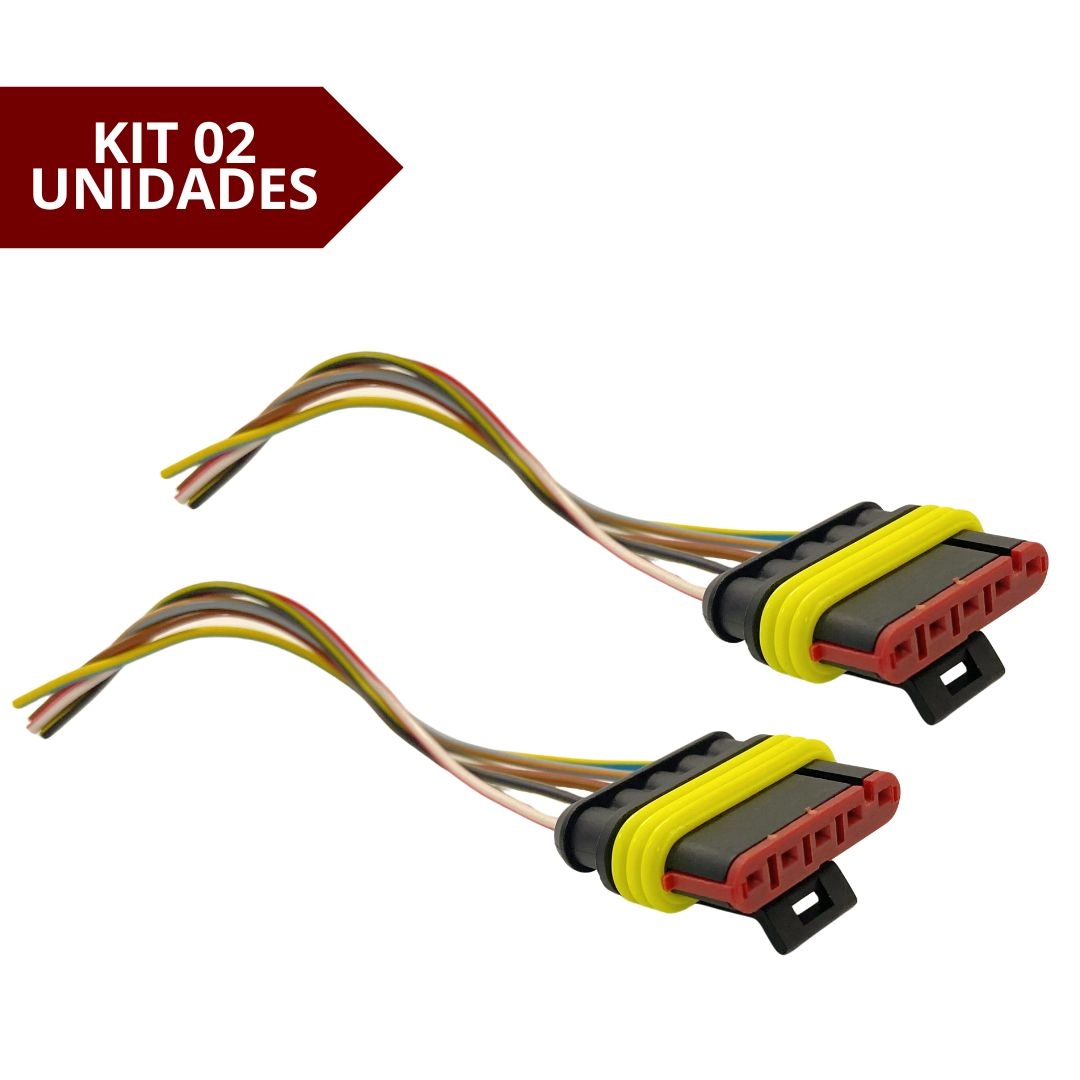 Par Chicote Conector Lanterna Randon Guerra Librelato 5 Vias