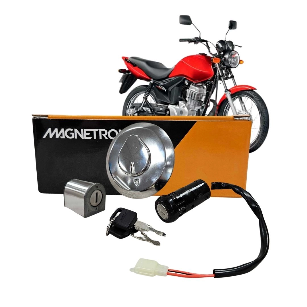 Conjunto Trava de Ignição Guidão Tanque Para Honda CG 125 Fan Es Ks CG 1250 Cargo 2009 a 2013 Magnetron 90264240