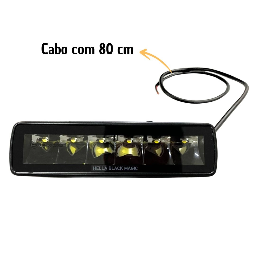 Farol Auxiliar Barra Led Longo Alcance Black Magic Spot Quadriciclo Jeep Utv Hella 1FB358176211 Farol Auxiliar Barra Led Longo Alcance Black Magic Spot Quadriciclo Jeep Utv Hella 1FB358176211