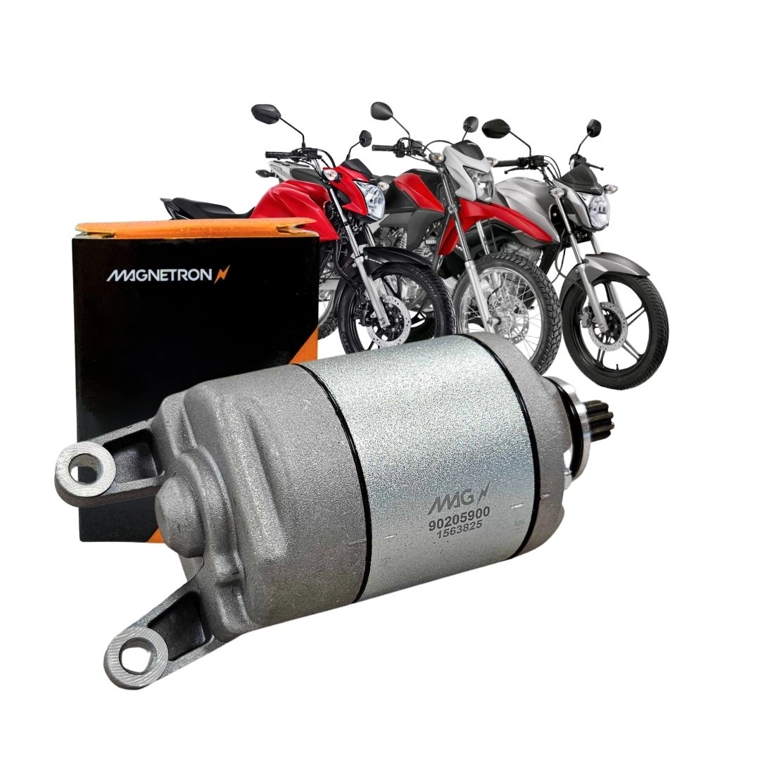 Motor de Partida 9 Dentes 12v Para Fan 160 Titan 160 Bros 160 Cg Start 160 Cargo 160 Xre 190 2016 a 2025 Magnetron 90205 Motor de Partida 9 Dentes 12v Para Fan 160 Titan 160 Bros 160 Cg Start 160 Cargo 160 Xre 190 2016 a 2025 Magnetron 90205