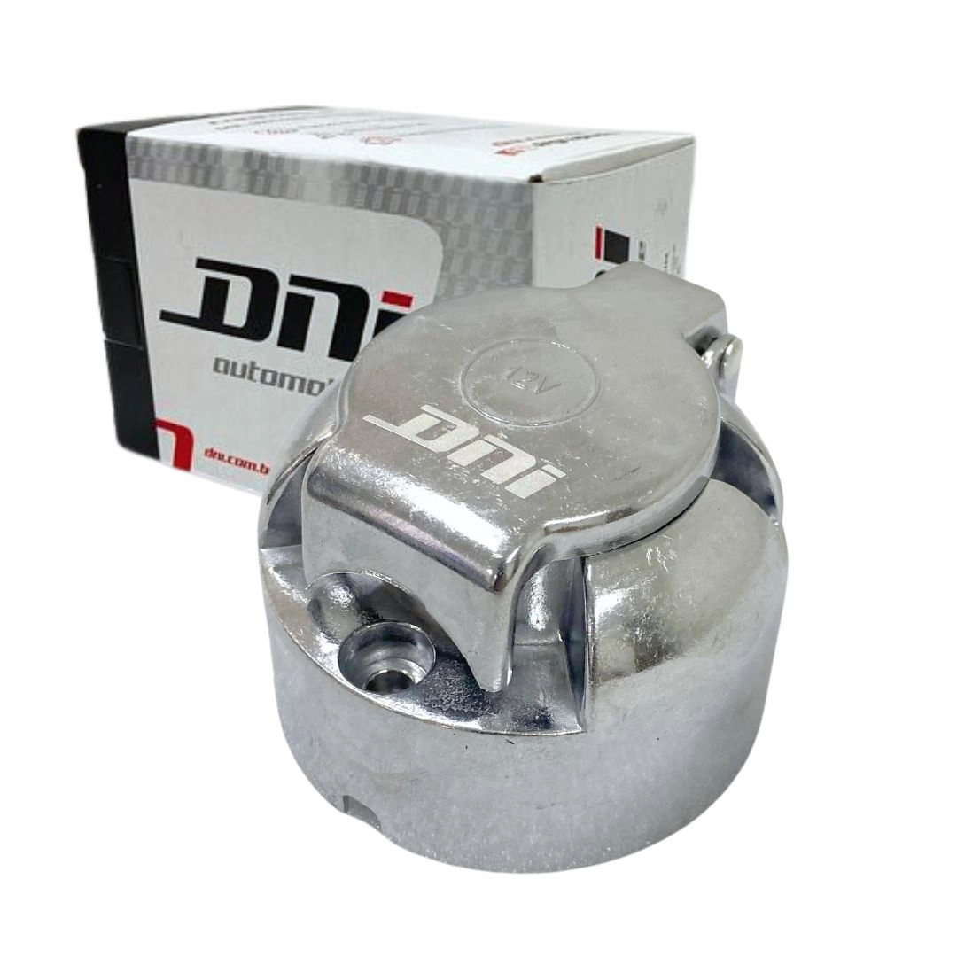 Tomada Elétrica Femea 6 Polos Alumínio Reboque Carretinha Tomada Elétrica Femea 6 Polos Alumínio Reboque Carretinha