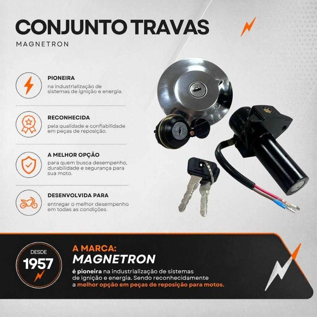 Kit Conjunto De Travas Ignição Para Yamaha Factor 150 YBR 125 150 XTZ 125 2016 a 2024 Original Magnetron 90264580 Kit Conjunto De Travas Ignição Para Yamaha Factor 150 YBR 125 150 XTZ 125 2016 a 2024 Original Magnetron 90264580