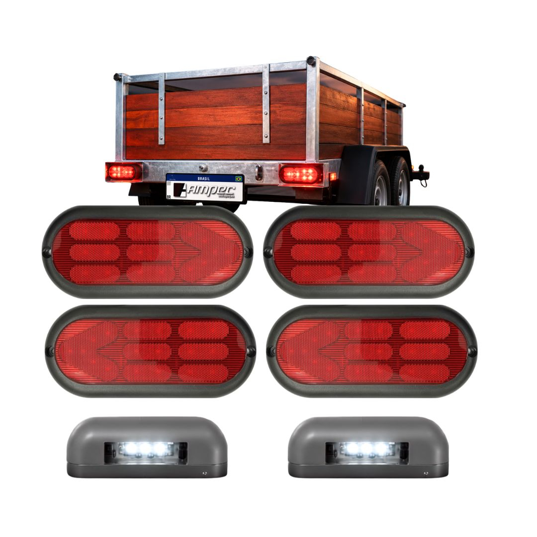 Kit 4 Lanterna Traseira 18 Led Com Luz De Placa Para Carretinha Reboque Trailer Lanterna Traseira Reboque Kit 4 Lanterna Traseira 18 Led Com Luz De Placa Para Carretinha Reboque Trailer Lanterna Traseira Reboque