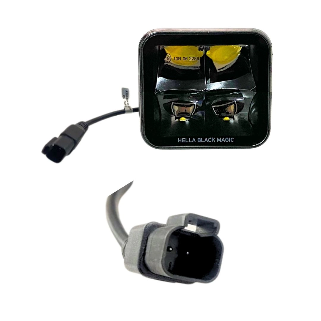 Par Farol Auxiliar Led Hella Cubo Black Magic 3,2p 8cm Spot Par Farol Auxiliar Led Hella Cubo Black Magic 3,2p 8cm Spot