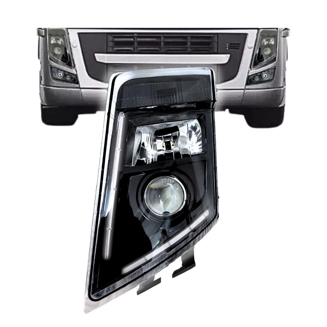 Farol Para Volvo FM FH13 Pisca Máscara Negra Esquerdo